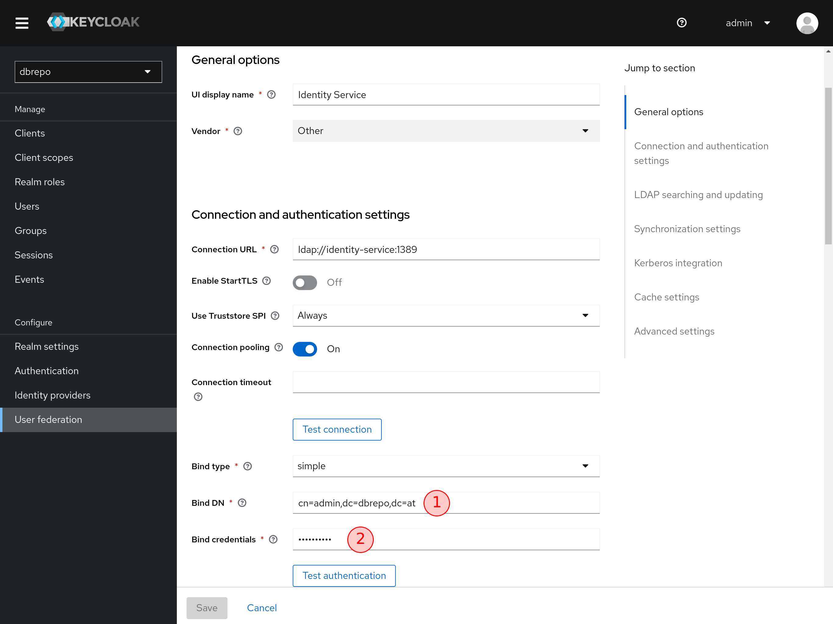 Keycloak identity provider settings